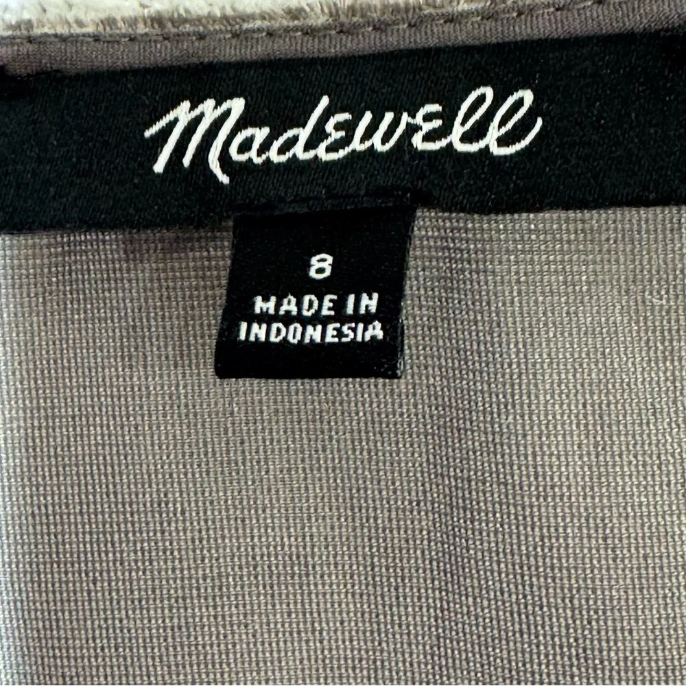 Madewell Velvet Daylight Ruffle‎ Top Sz 8 gray/silver